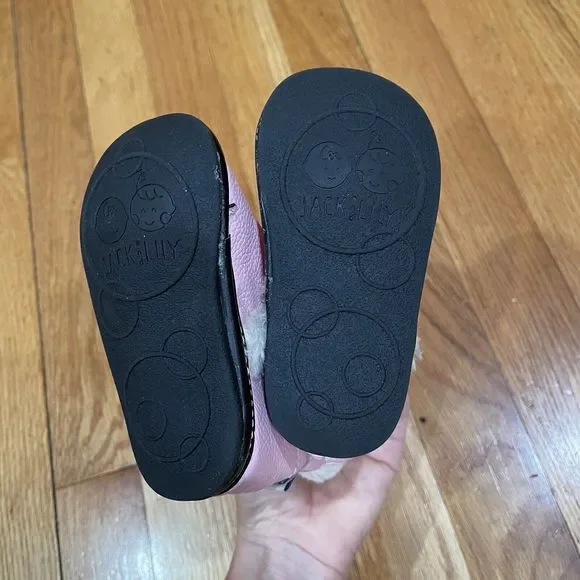 Jack and Lily Girls Pink Leather Booties Size 12-18 M Faux Fur Lined Excellent - Picture 11 of 11